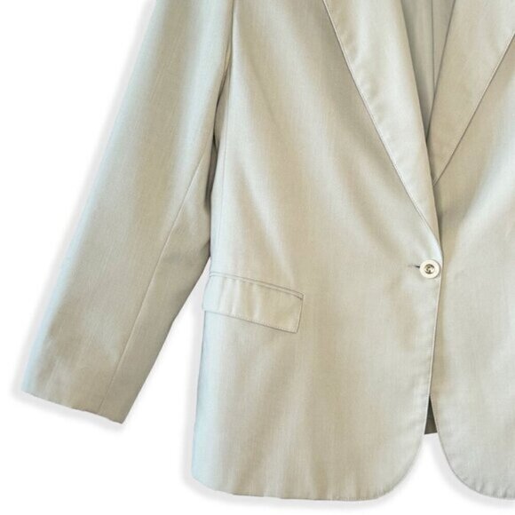 Vintage 80s D'Allairds Oversized Blazer - Light Sage Green - Lightweight Jacket - Picture 3 of 7